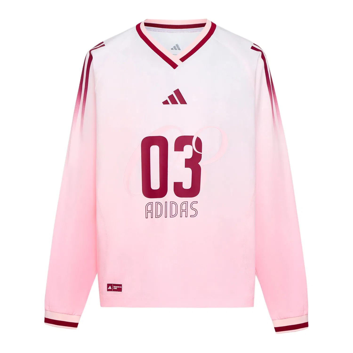 Детская футболка с V-образным вырезом Adidas, White Pink