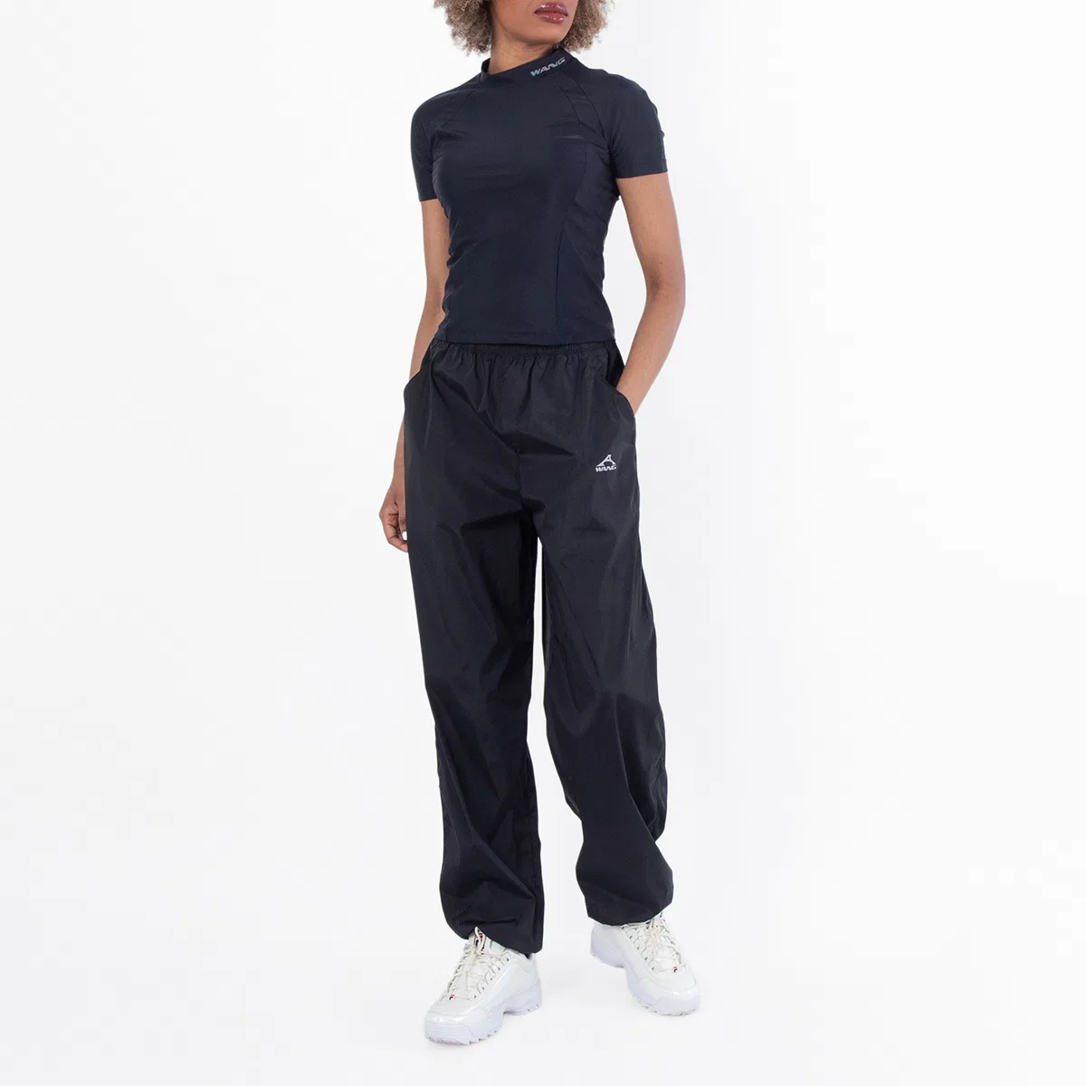 Брюки из рипстопа с эластичным поясом Black Warm Up Pants Alexander Wang, Black — фото 4