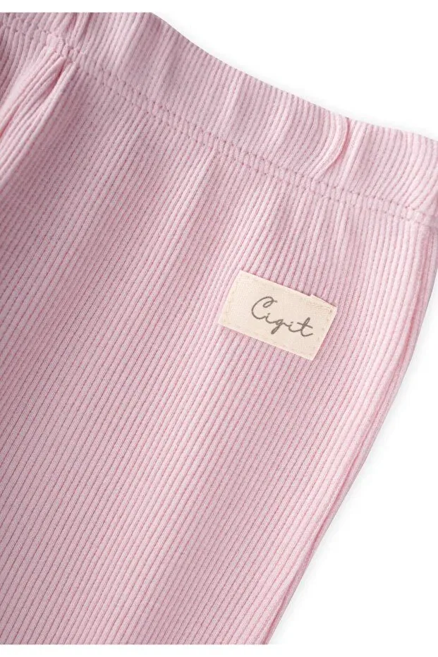 Детские леггинсы для девочек с принтом Cigit, Pudded Pink — фото 4