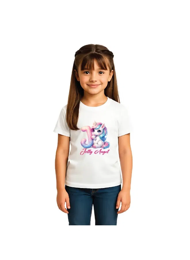Футболка с принтом алфавита единорогов Printshop4Me, j