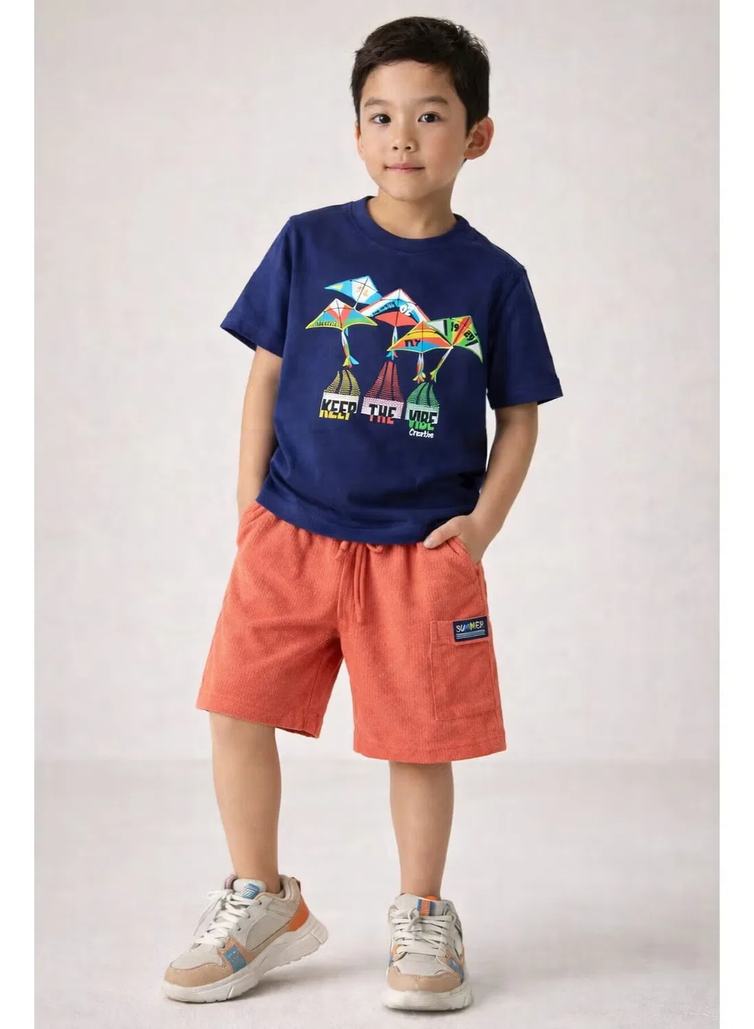 Комплект футболка с принтом и шорты Boys’ 2-piece set Victor And Jane, синий