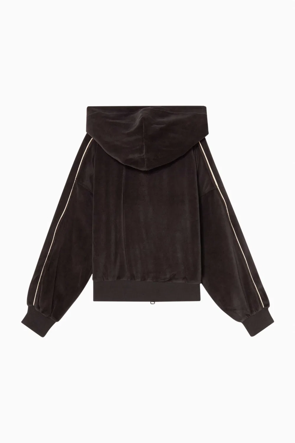 Худи на молнии с кантом из вельвета Calvin Klein, черный — фото 3