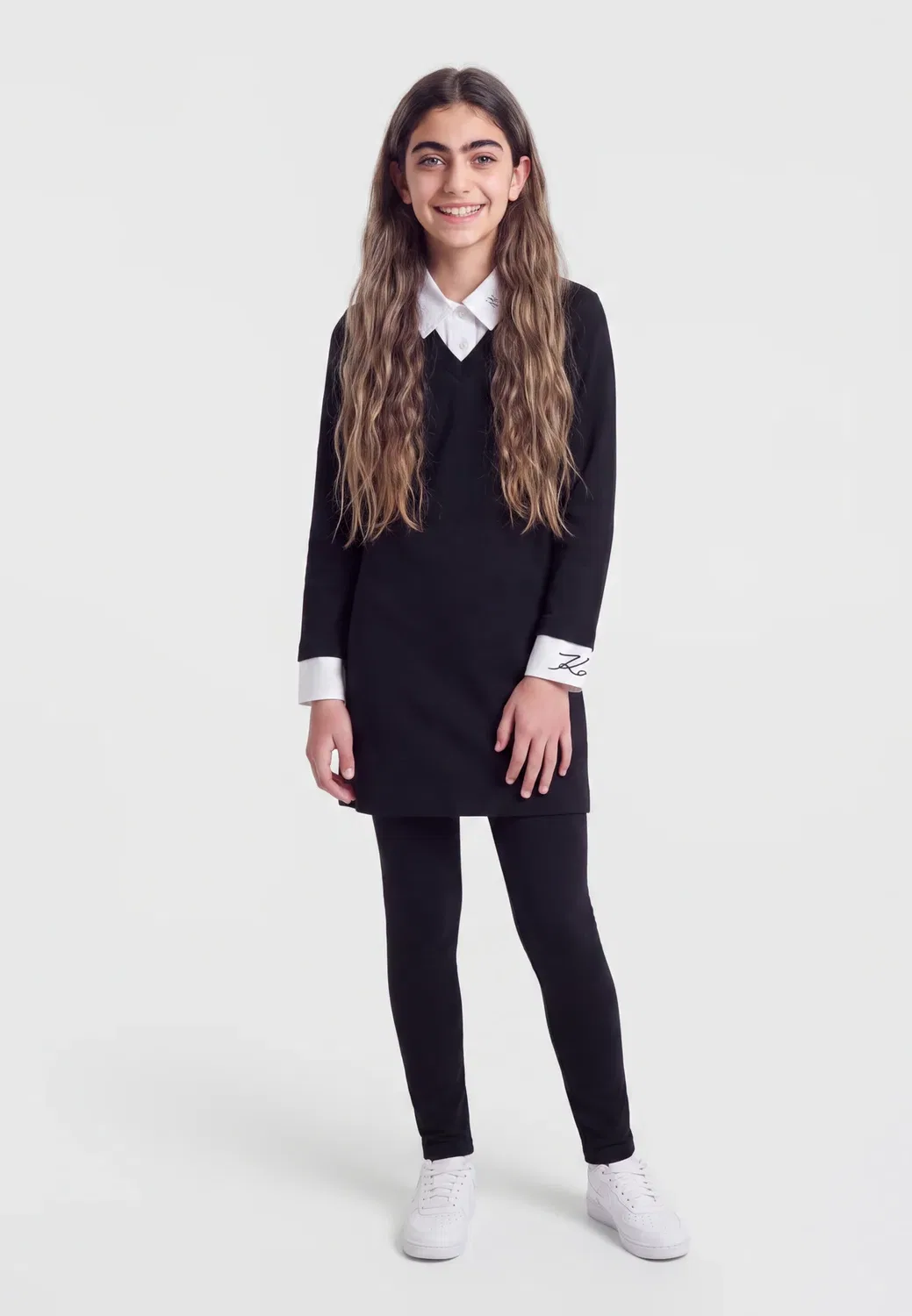 Платье с длинными рукавами - повседневное платье Karl Lagerfeld Kids, Black