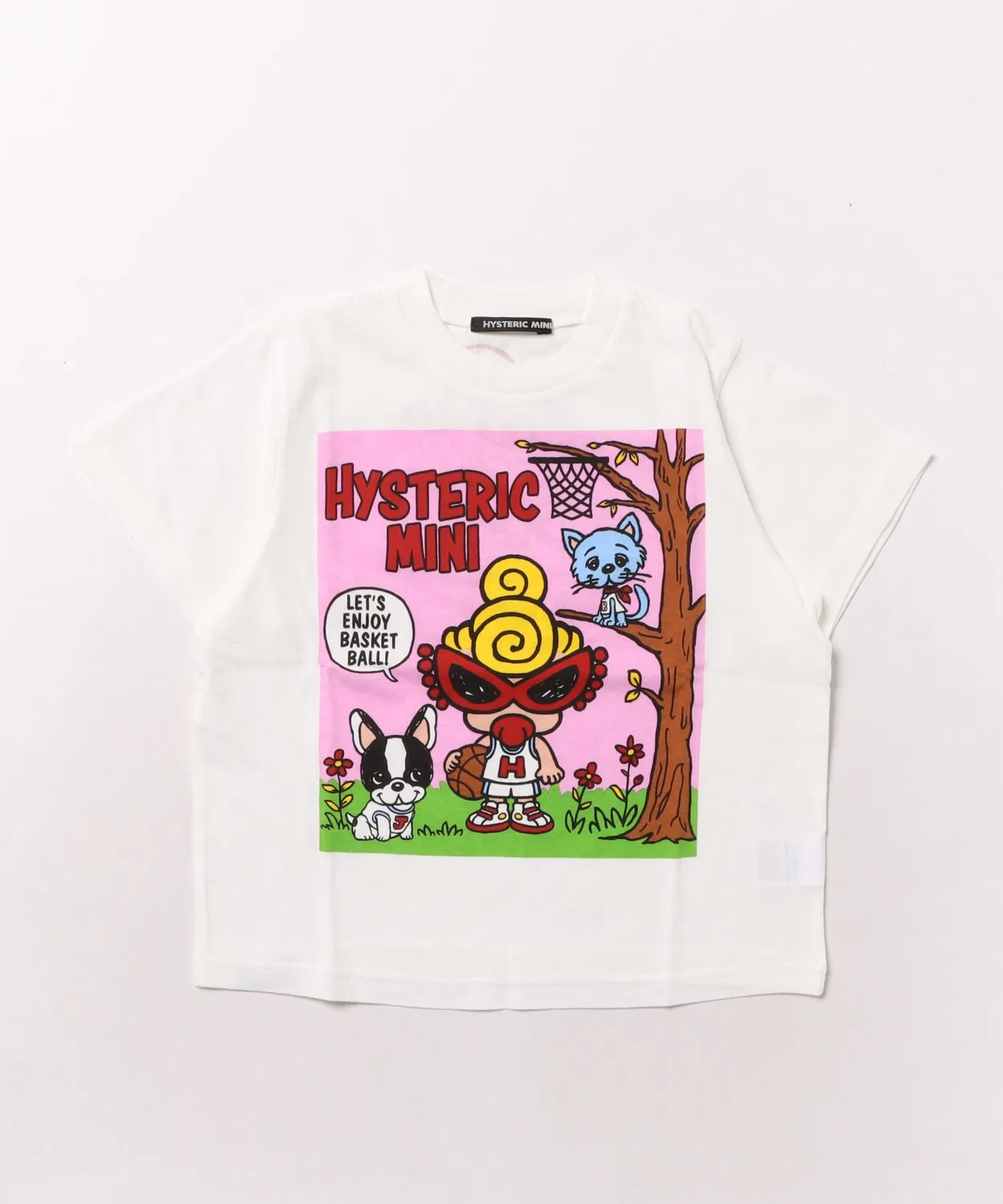 Детская футболка оверсайз с принтом HOOPS HYSTERIC MINI, Белый