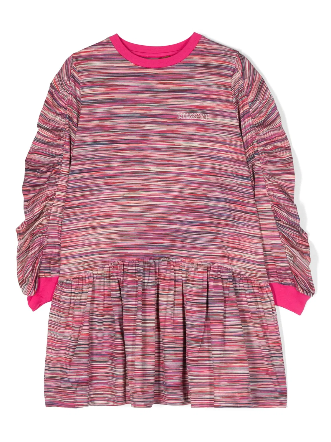 Платье с меланжем и логотипом Missoni, фуксия