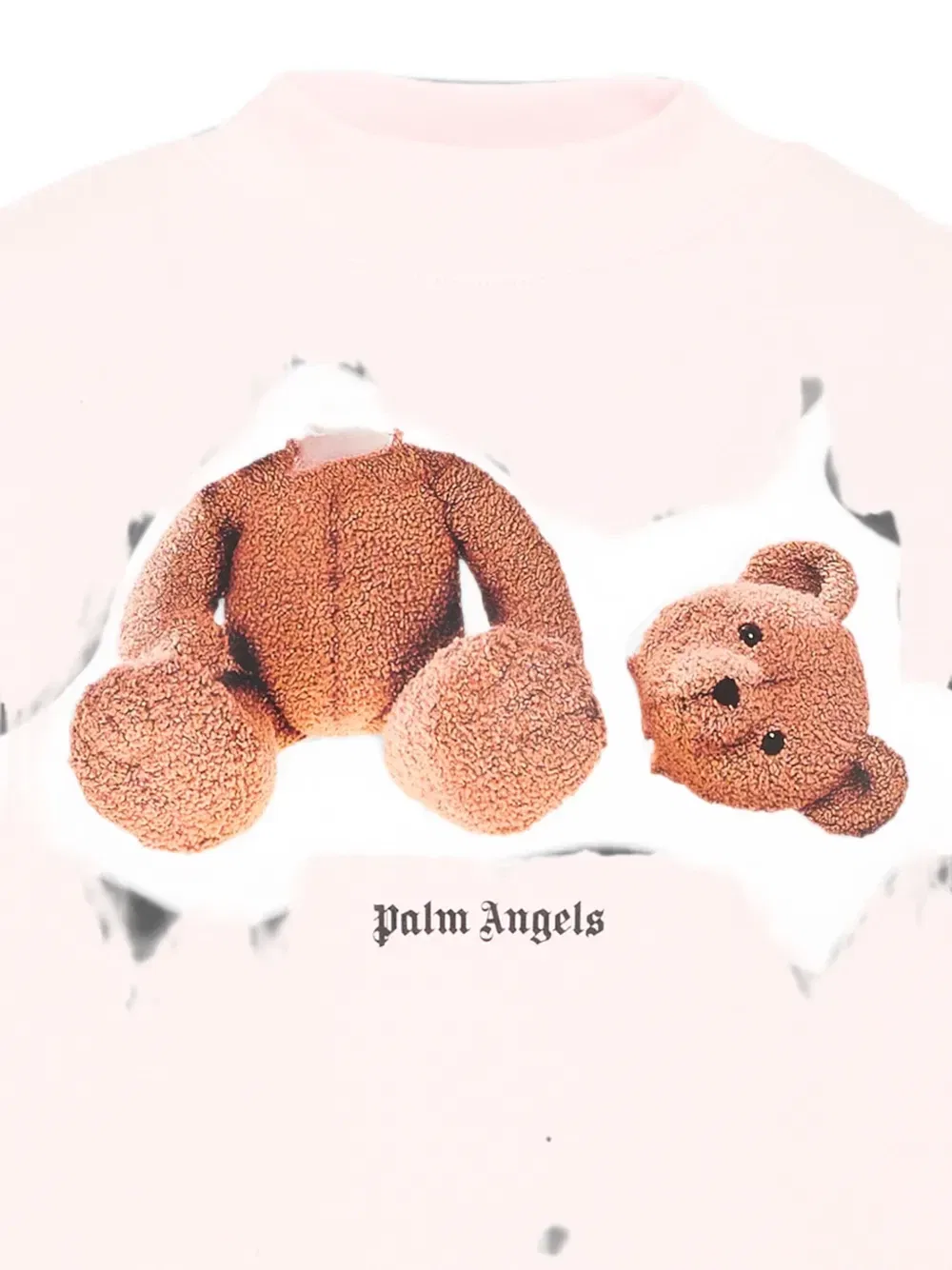 Свитшот с рисунком медведя Palm Angels Kids, розовый — фото 3