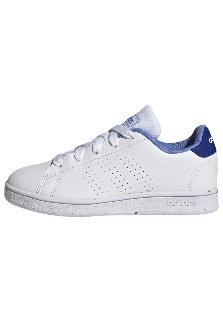 Детские кроссовки с закрытым носком Advantage Lifestyle Court Lace Shoes Adidas, Ftwr White Ftwr White Blue Fusion