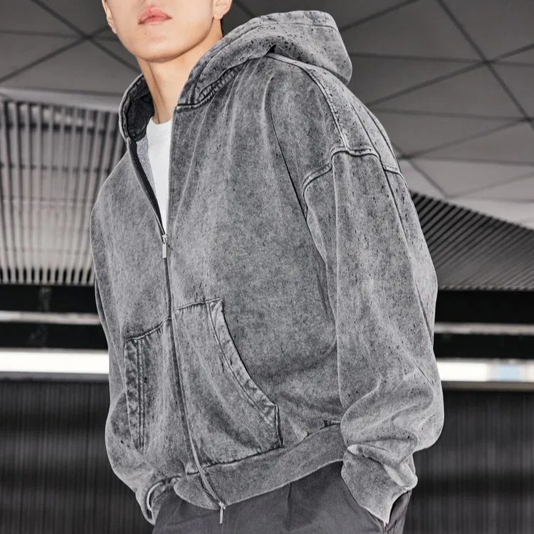 Мужская толстовка с капюшоном Light Gray ZARA, Light Gray — фото 4