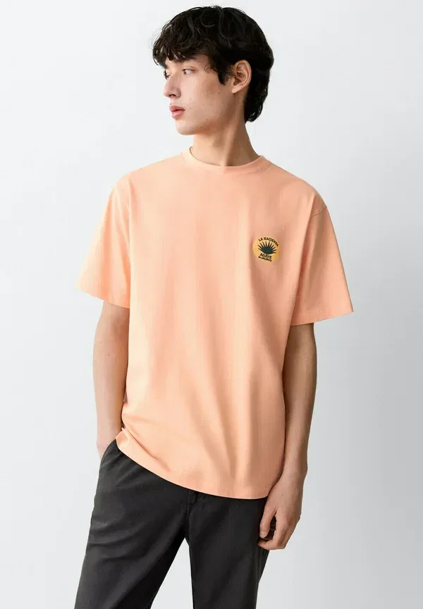 Футболка Mango Kids Teen print, оранжевый — фото 3