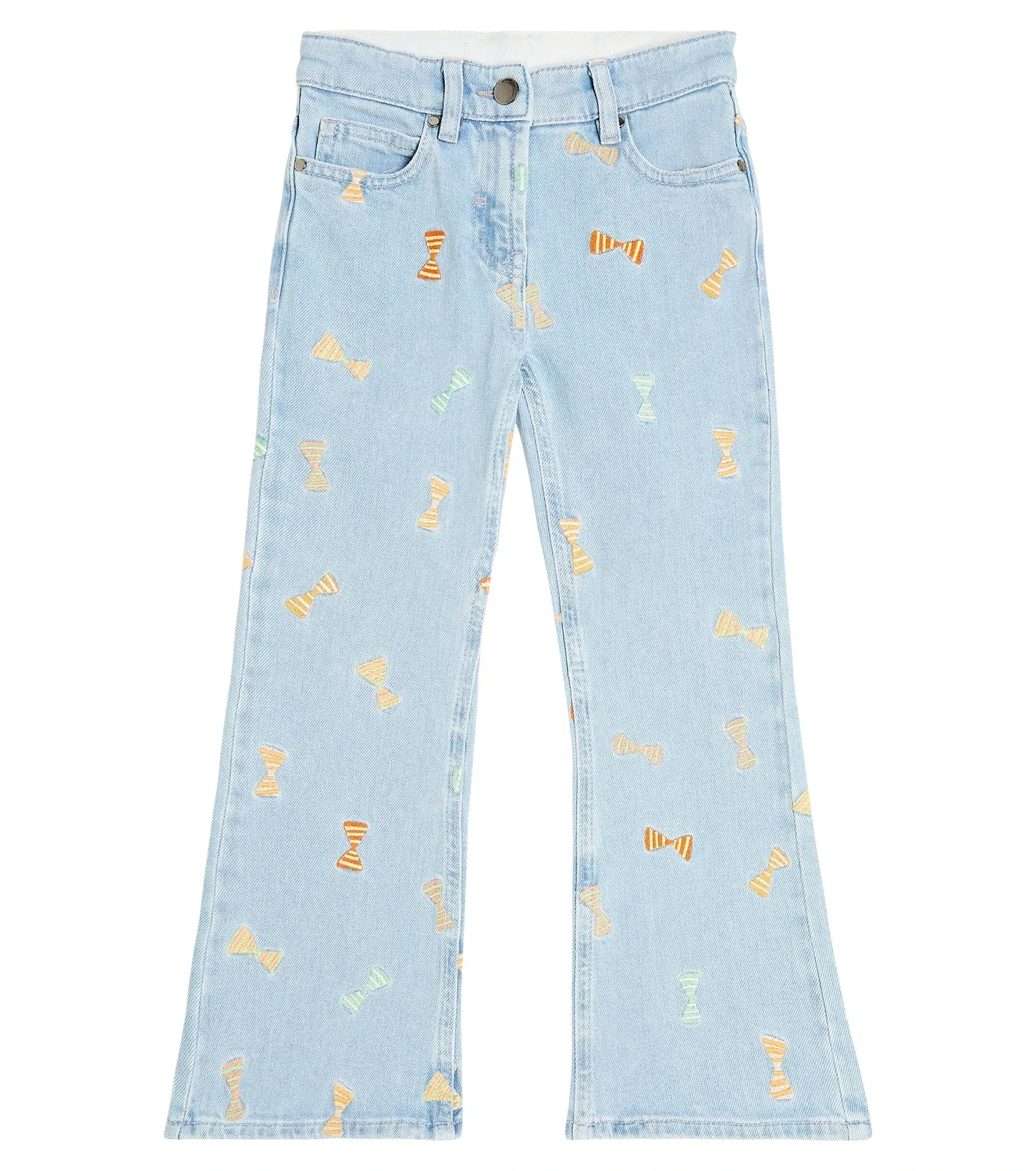 Джинсы прямого кроя с вышивкой Stella Mccartney Kids, синий