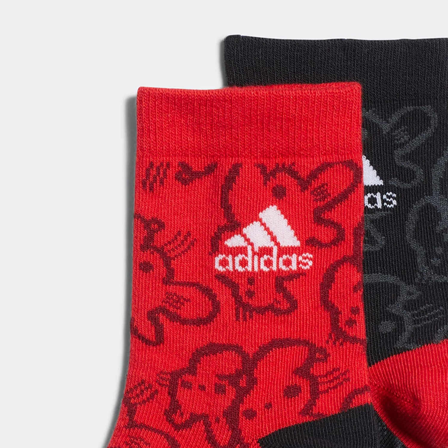 Детские носки Adidas Moderate, 2 пары, Black/Light Scarlet — фото 4