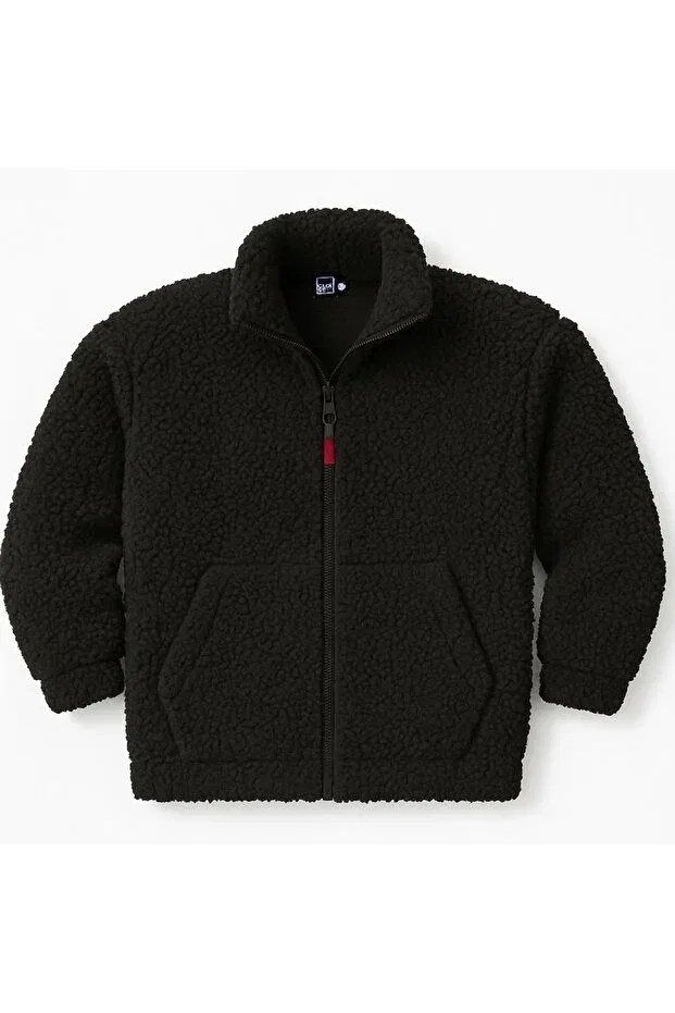 Детское пальто с капюшоном Kuzu welsoft zippered winter oversized children's coat Cloise, Black — фото 4