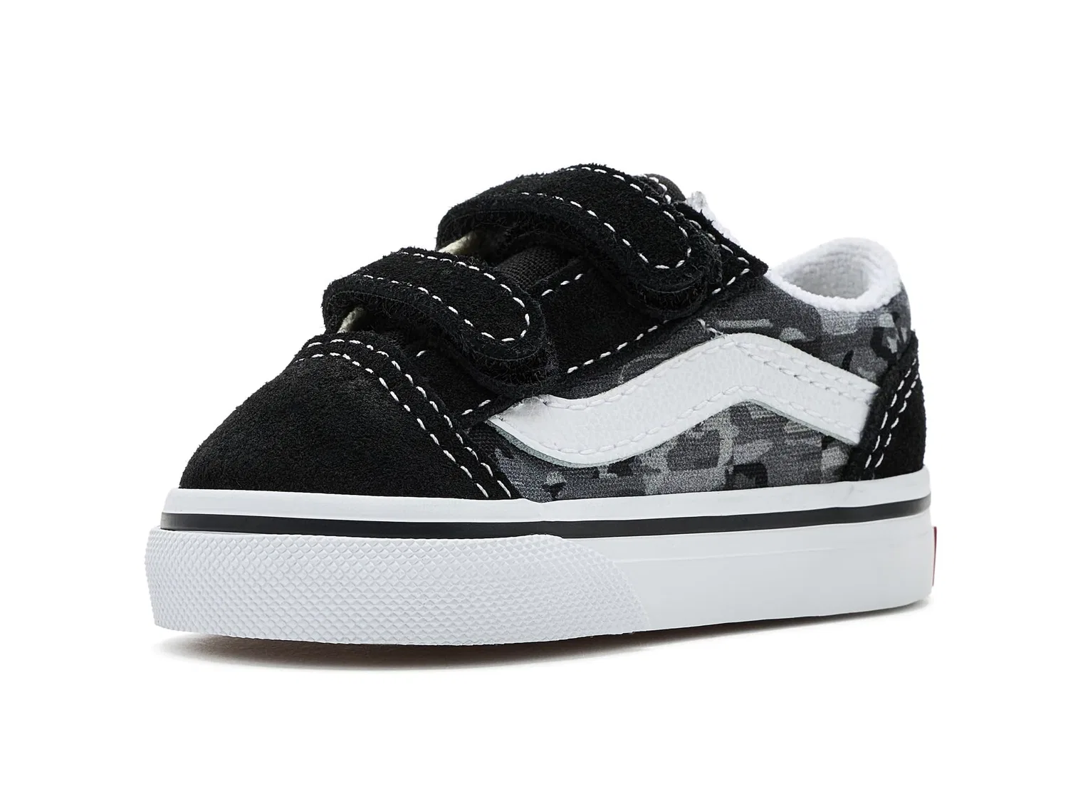 Кроссовки Old Skool V (для младенцев и малышей) Vans Kids, Check Camo Black/Light Grey — фото 2