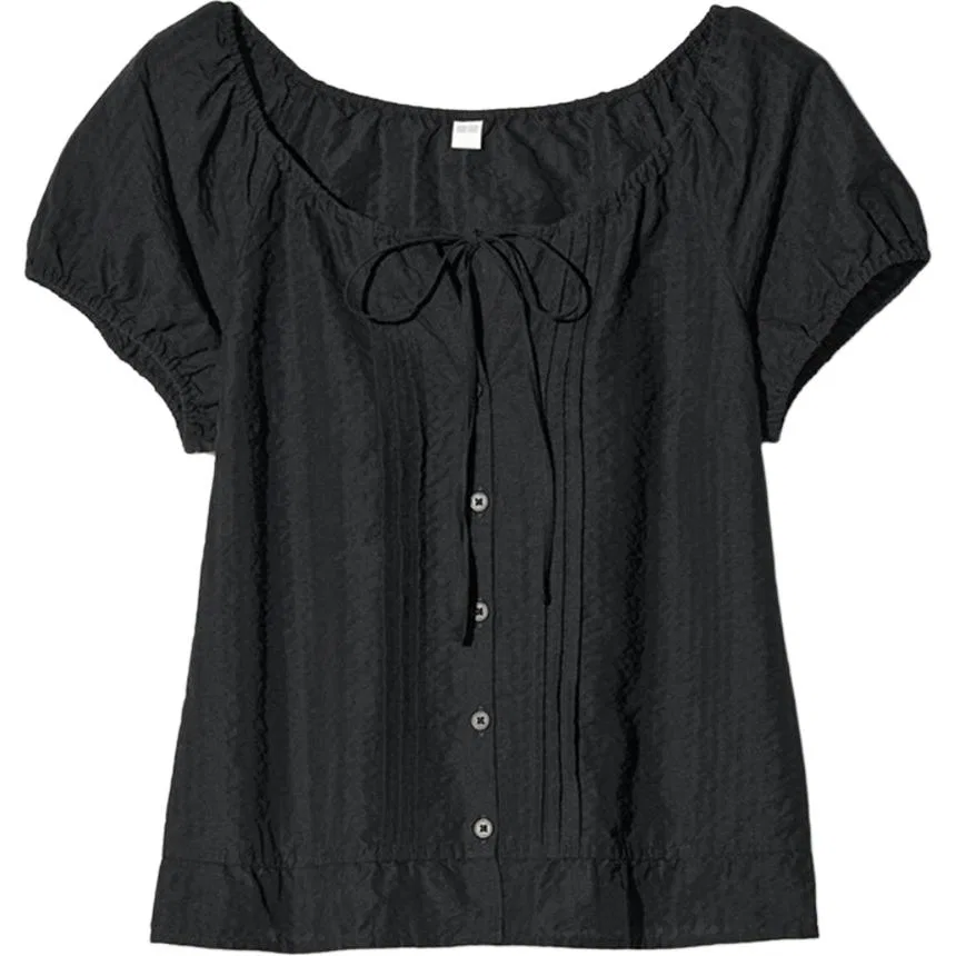 Рубашка летняя тонкая UNIQLO, Black