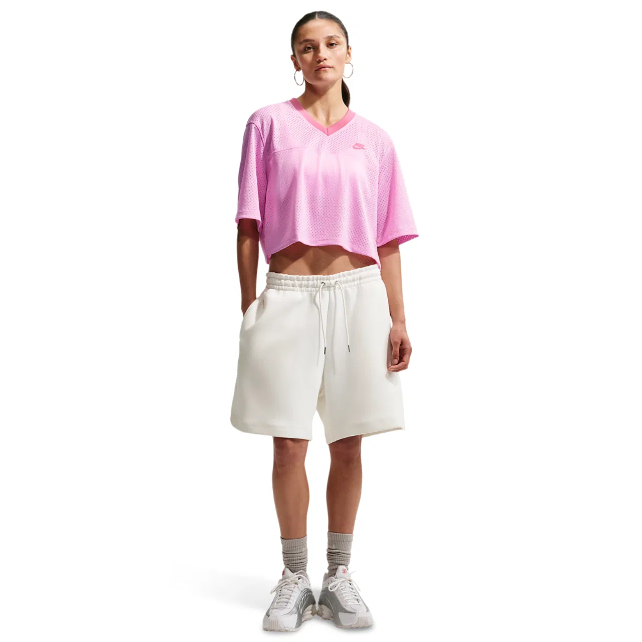 Женская джерси Heritage Festival Crop Mesh Jersey Nike, цвет Peony/Peony/Pink Rise — фото 3