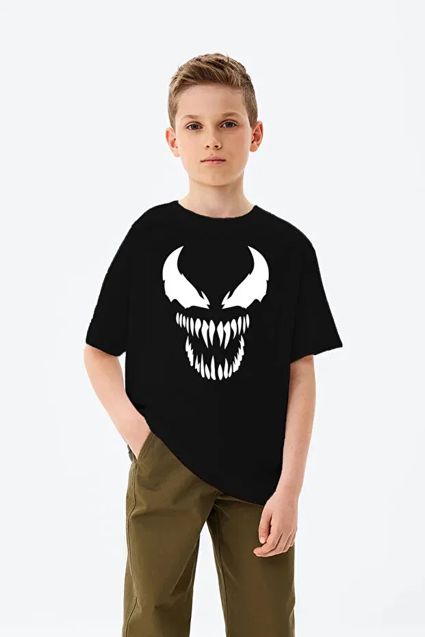 Детская футболка для девочек с принтом Venom Crystalshop, Black