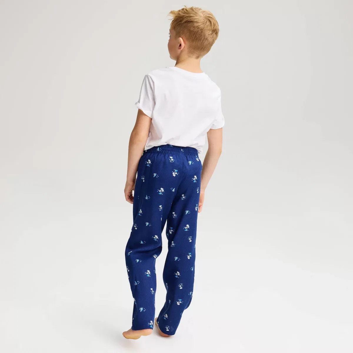 Детские пижамные штаны из фланели с принтом Cat & Jack Navy Blue — фото 2
