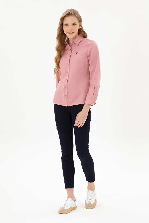 Женская рубашка с длинным рукавом U.S. Polo Assn., Orchid — фото 4