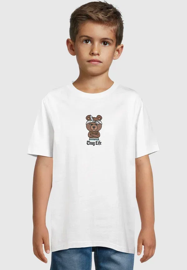 Футболка с принтом Bandana bear sketch Mister Tee, белый