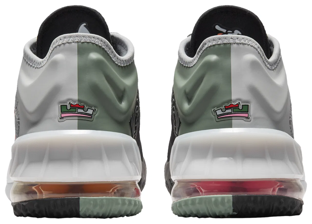 Баскетбольные кроссовки для мальчиков LeBron XVIII Low Nike, цвет Light Smoke Grey/Black/Sunset Pulse — фото 3