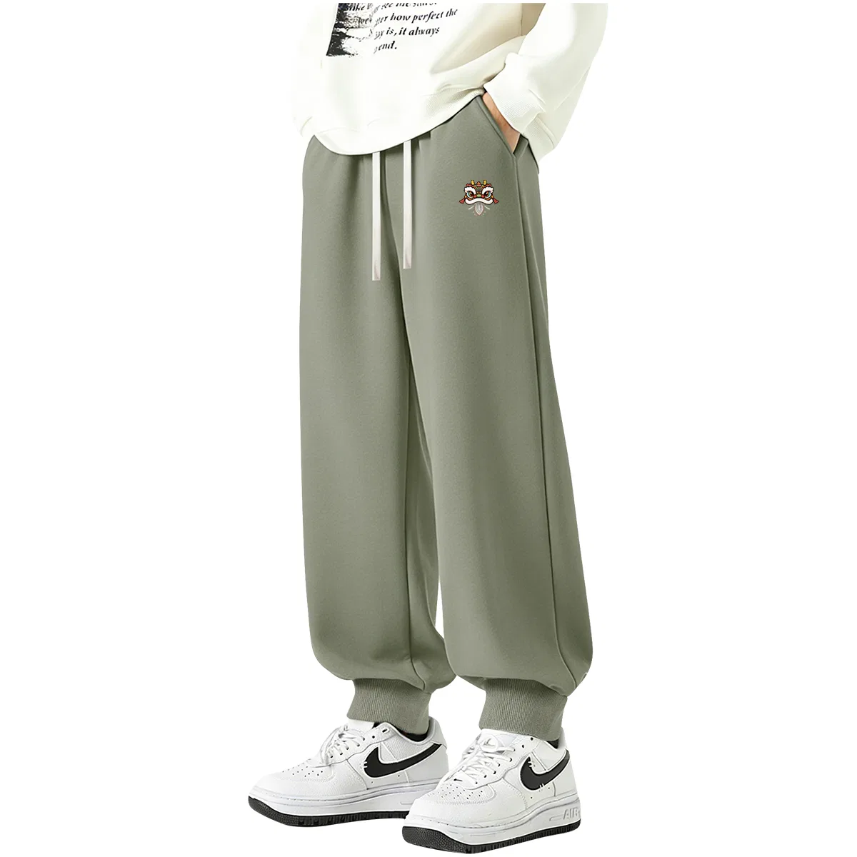 Детские штаны 2 шт. MINISO, Summer Thin Gray Green Lion Pattern