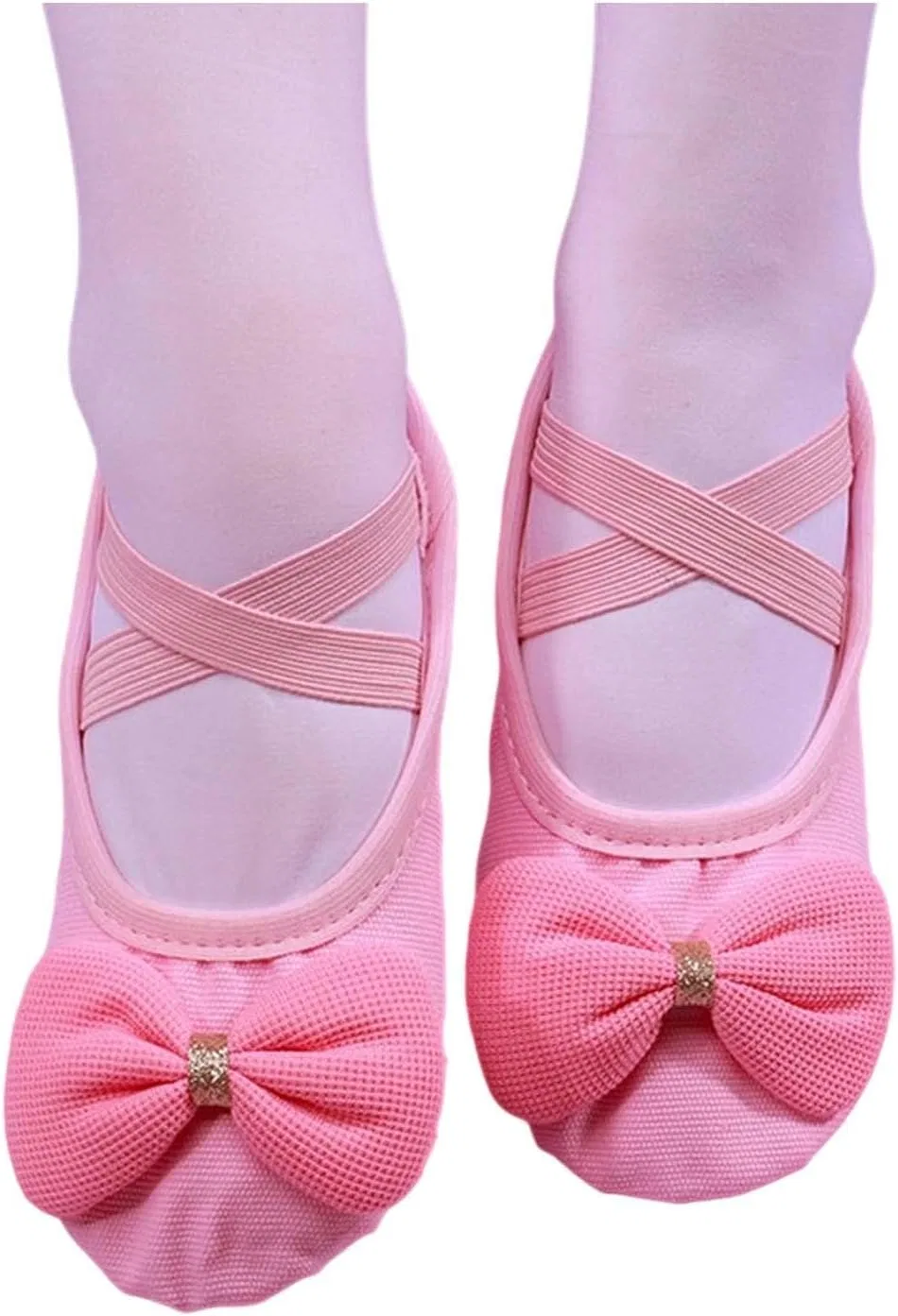 Детские балетки для девочек с бантом из канваса, модель Ballet Shoes, бренд, Watermelon Red