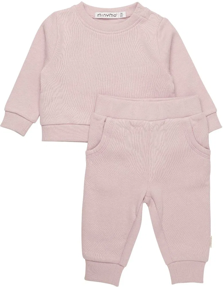 Комплект спортивный детский с принтом Sweat Set Minymo, розовый