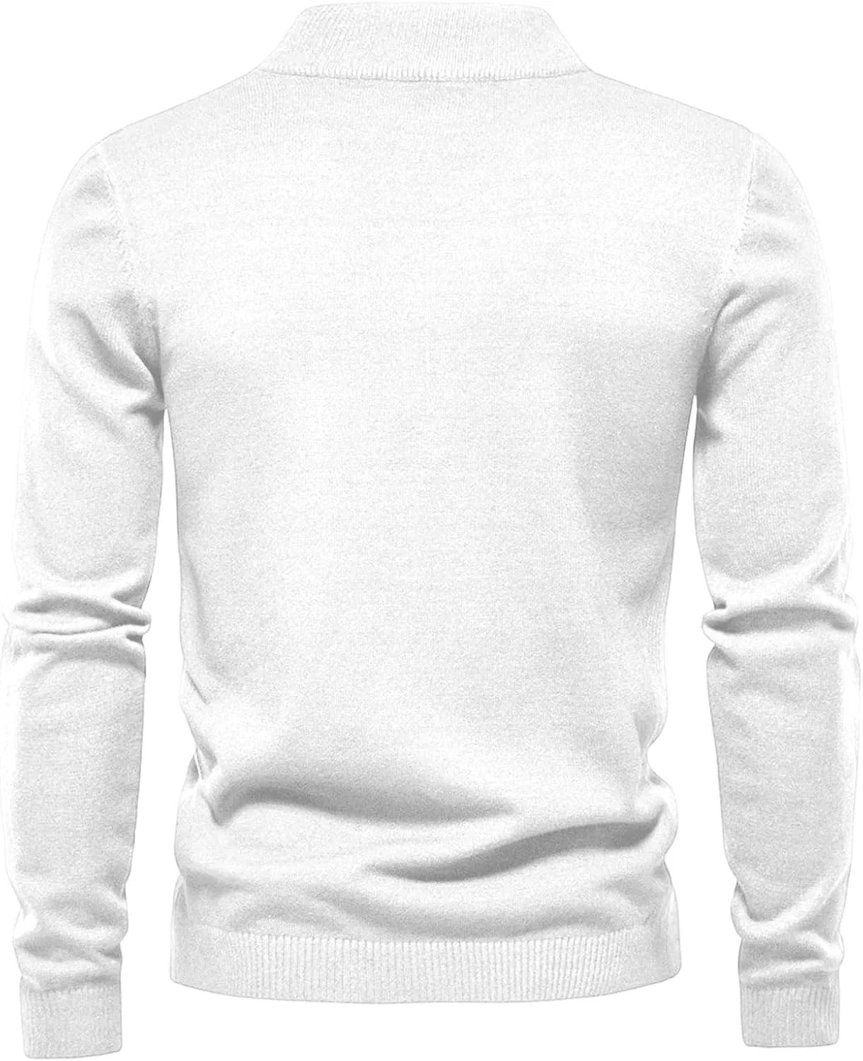 Мужская водолазка с высоким воротником, Classic Fit, Lightweight Sweater, B96-white — фото 2