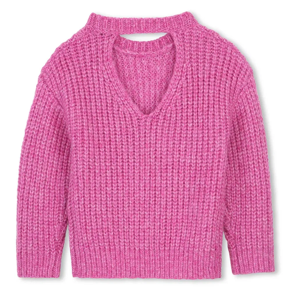 Детский свитер для девочек с вышивкой DKNY, Pink — фото 2