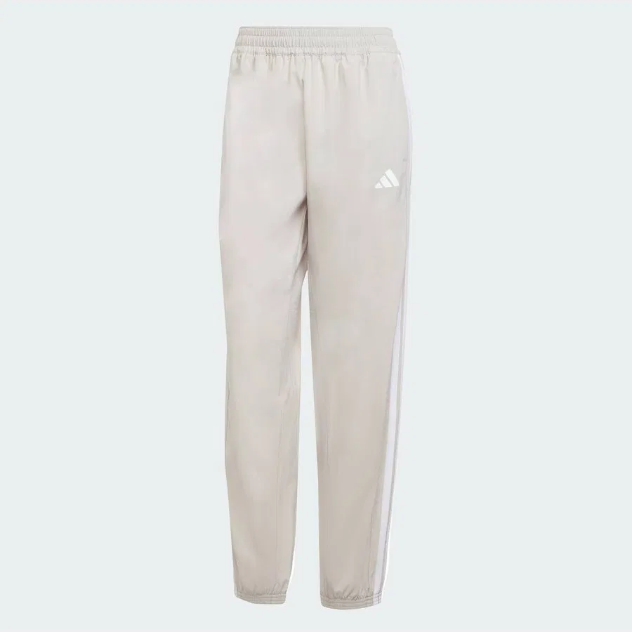 Спортивные штаны с эластичным поясом и зауженными брючинами Train Essentials 3-Stripes Woven Pants adidas, Бежево-белый — фото 3