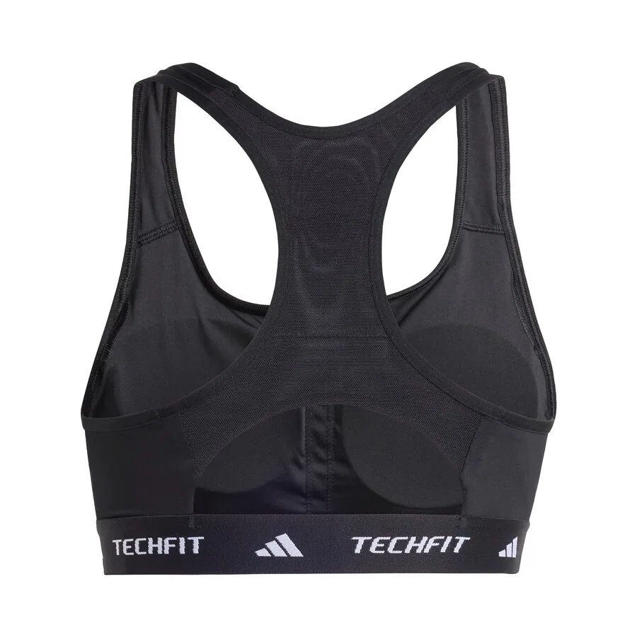 Спортивный бюстгальтер-бралетт ADIDAS PERFORMANCE 'TECHFIT' черного цвета — фото 2