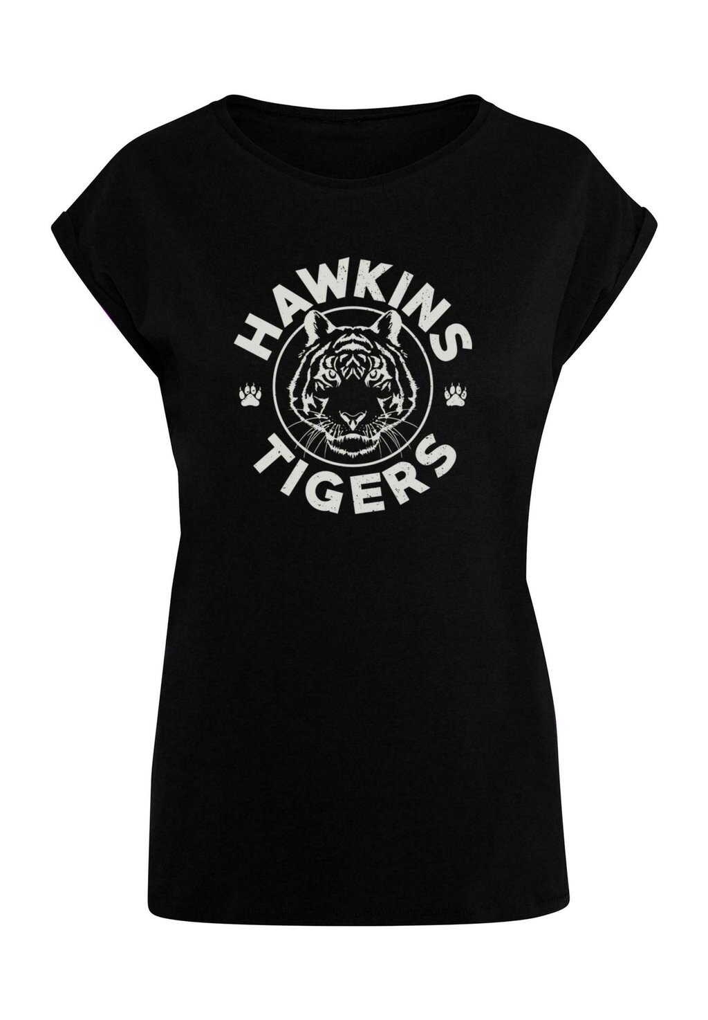 

Футболка с принтом STRANGER THINGS HAWKINS TIGER ABSOLUTE CULT, черный