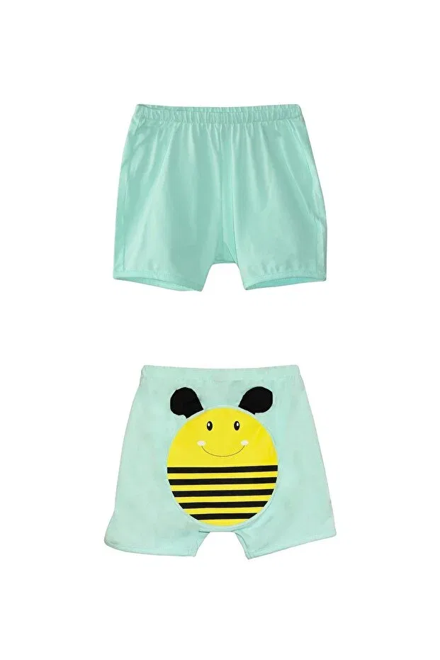 Детские шорты для девочек с принтом Mint Bee Lovetti, Mint