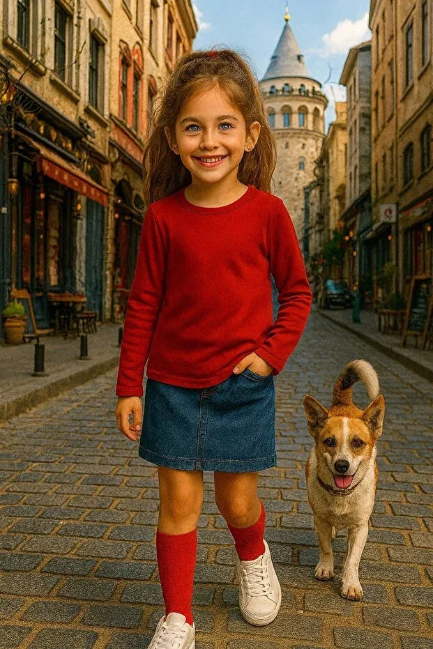 Детская футболка с длинным рукавом хлопковая Cloise, Red — фото 3