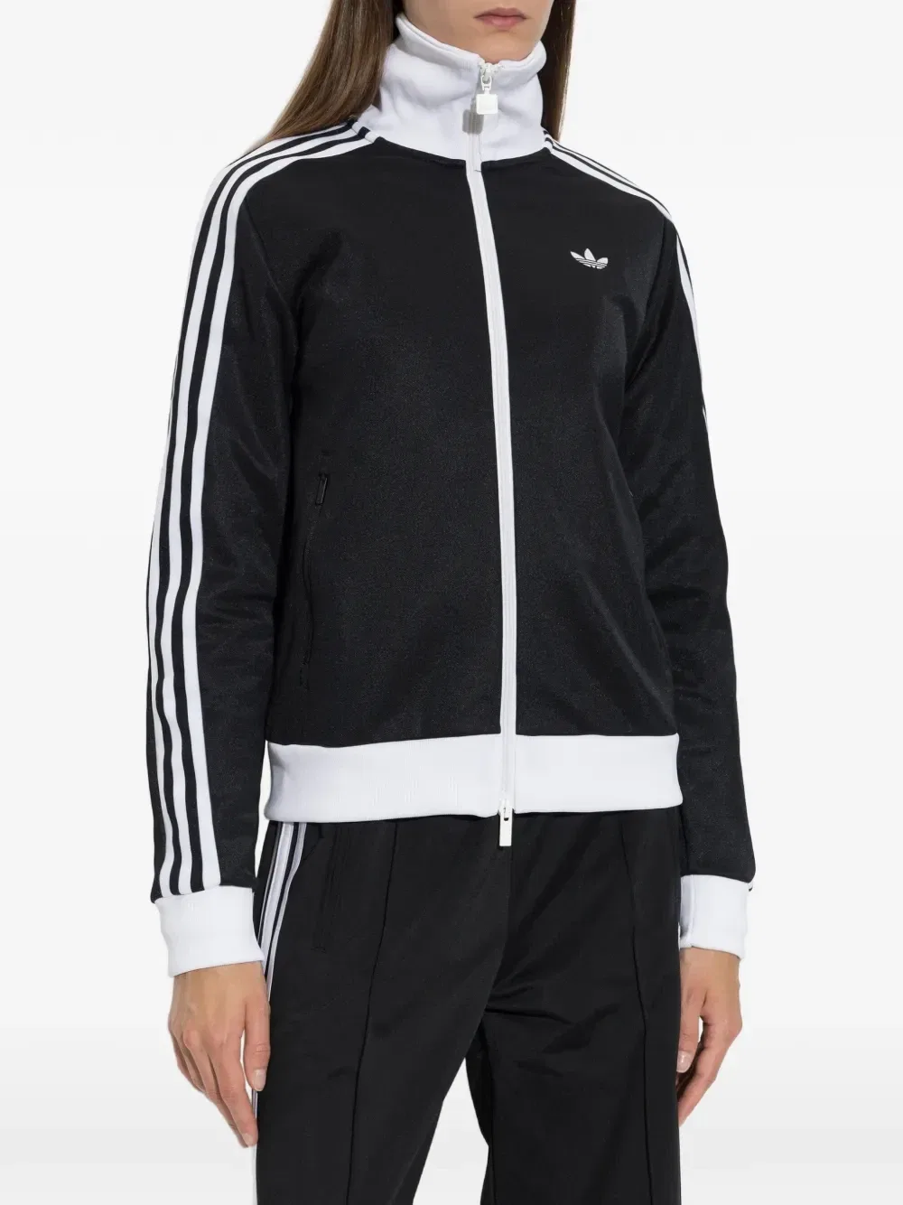 Спортивная куртка в полоску с вышитым логотипом Adidas, черный — фото 3