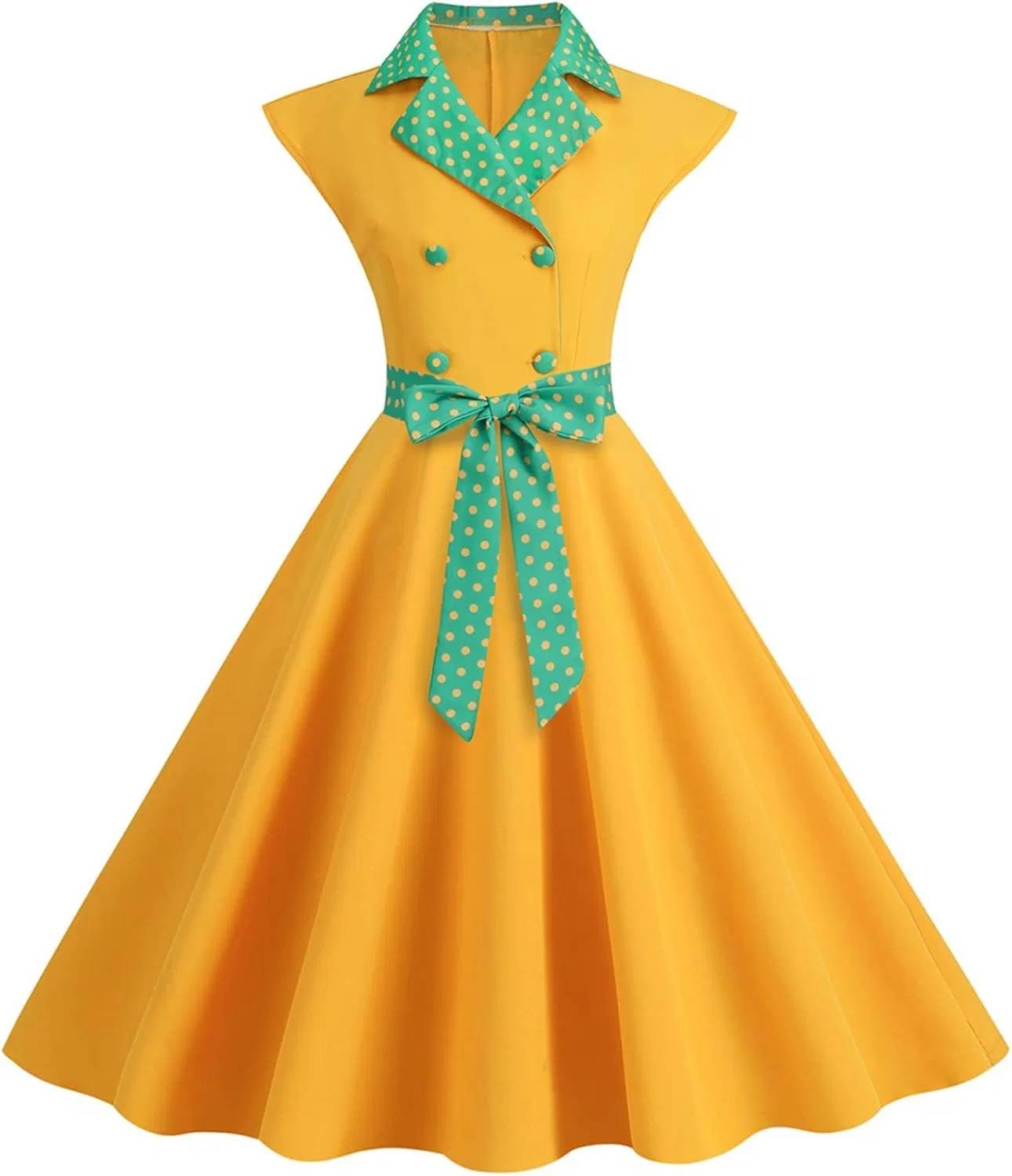 Женское коктейльное платье с полкой точкой Audrey, Yellow