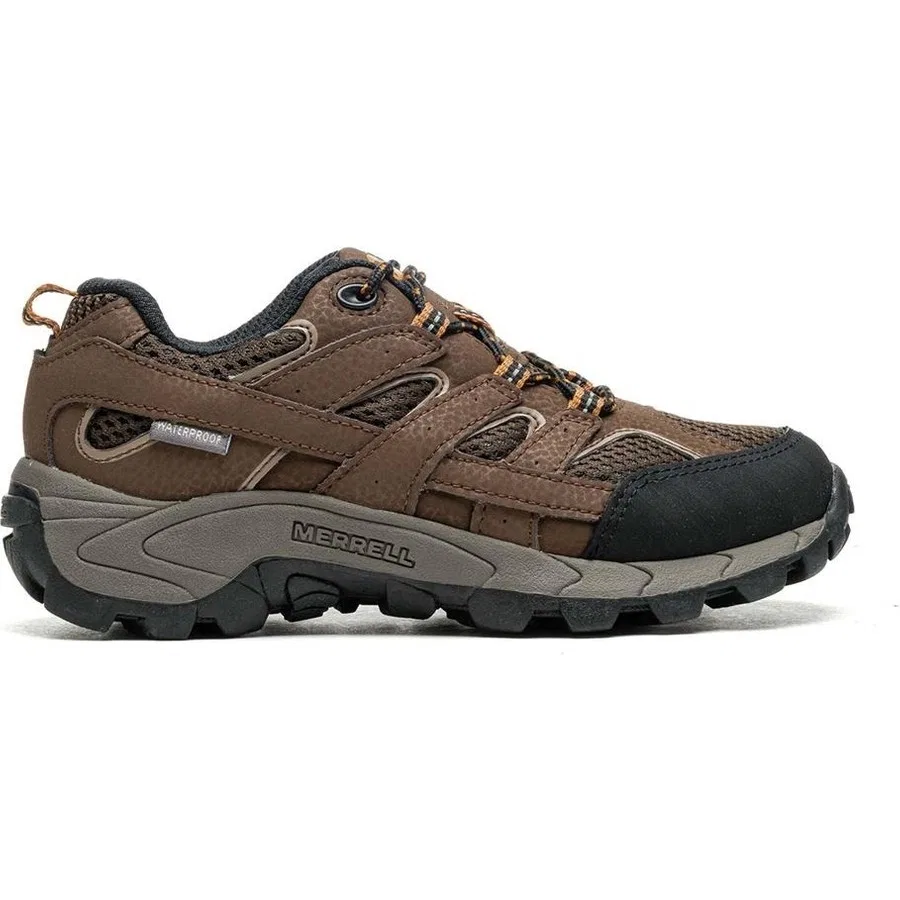 Детские ботинки для гор с мембраной Moab 2 Low Wp Merrell, Красно-серебристый