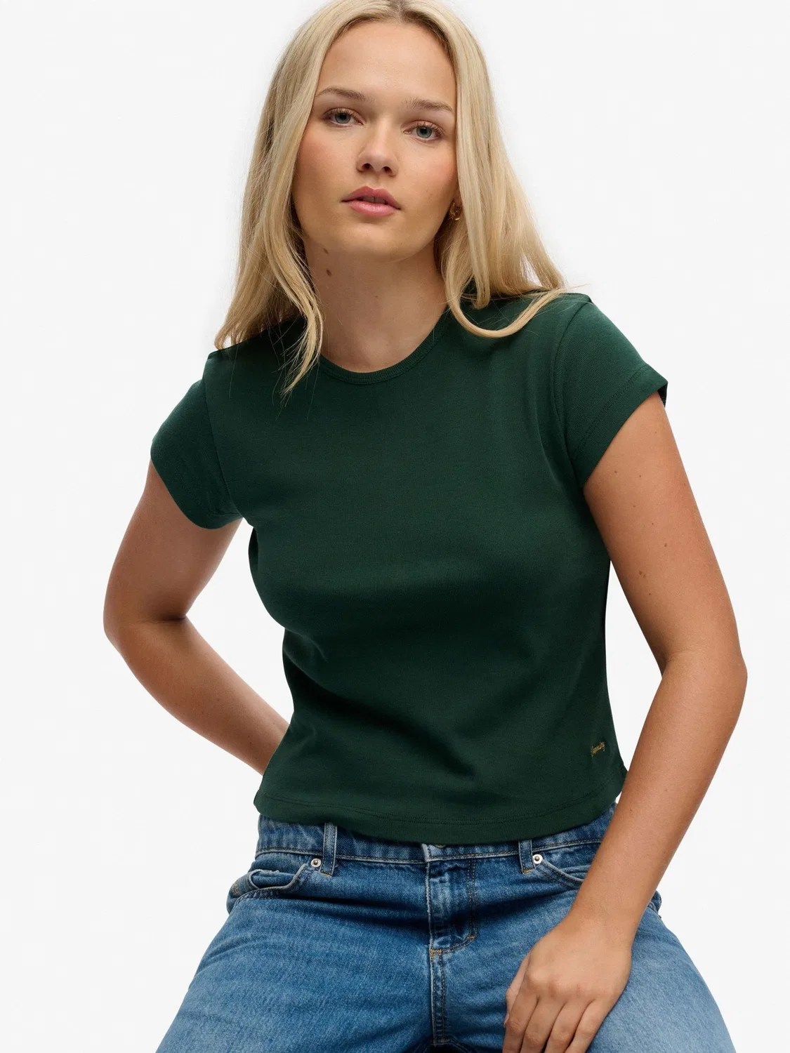 Футболка Athletic Essentials Layered Top Superdry, зеленый