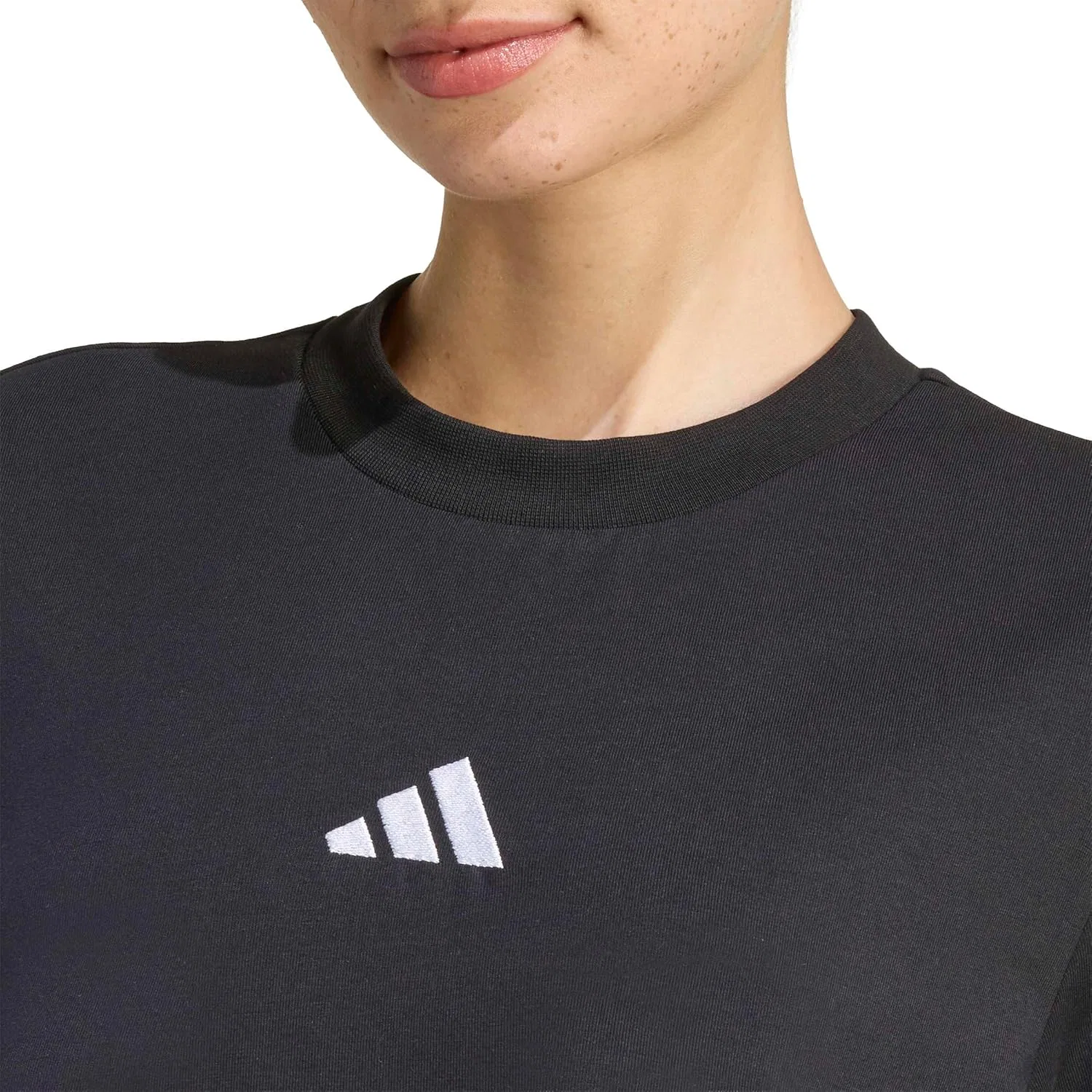 Женское платье-футболка с тремя полосками Essentials adidas, Black/White — фото 4