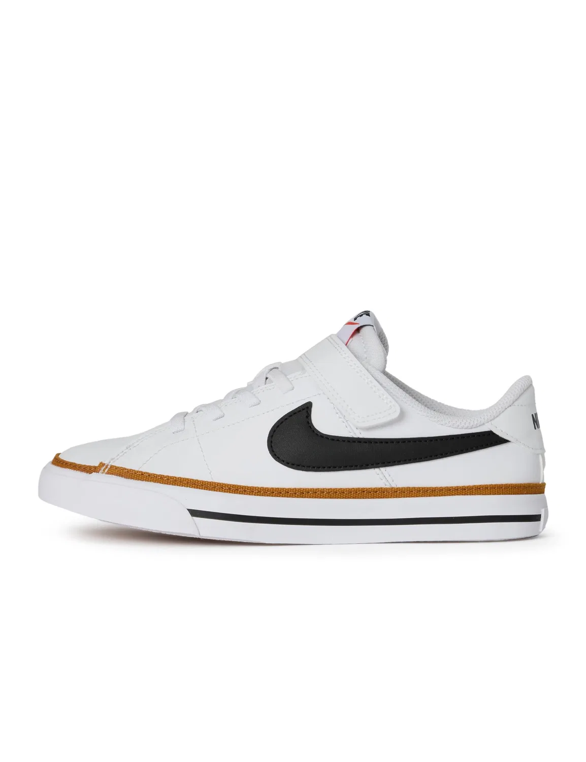 Детские кроссовки для мальчиков с кожаным верхом Court Legacy NIKE, White Black Desert Ochre Gum L
