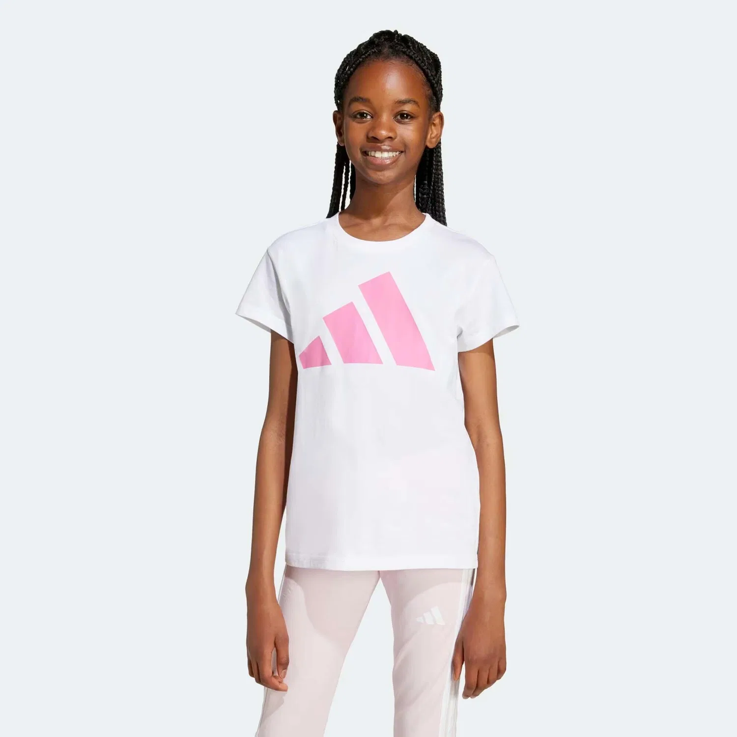 Детская футболка с принтом Adidas Sport Jg Bl Tee 160, Adidas, Цвет: White — фото 2