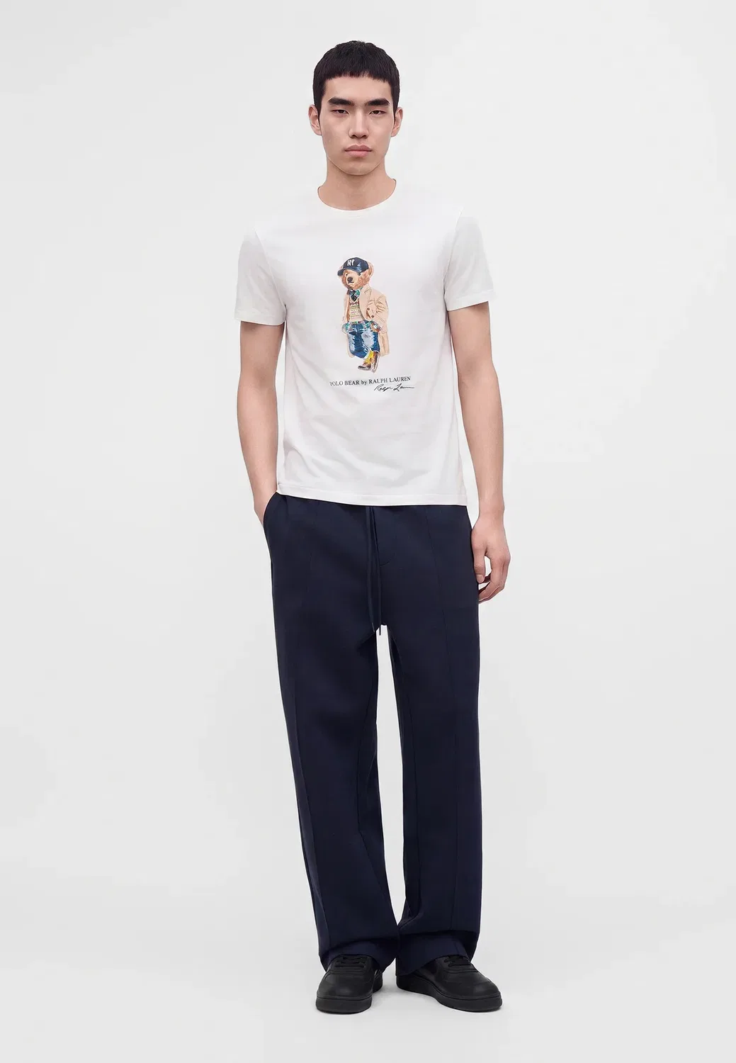 Футболка-Поло приталенного кроя с принтом медведя Polo Ralph Lauren, White — фото 2