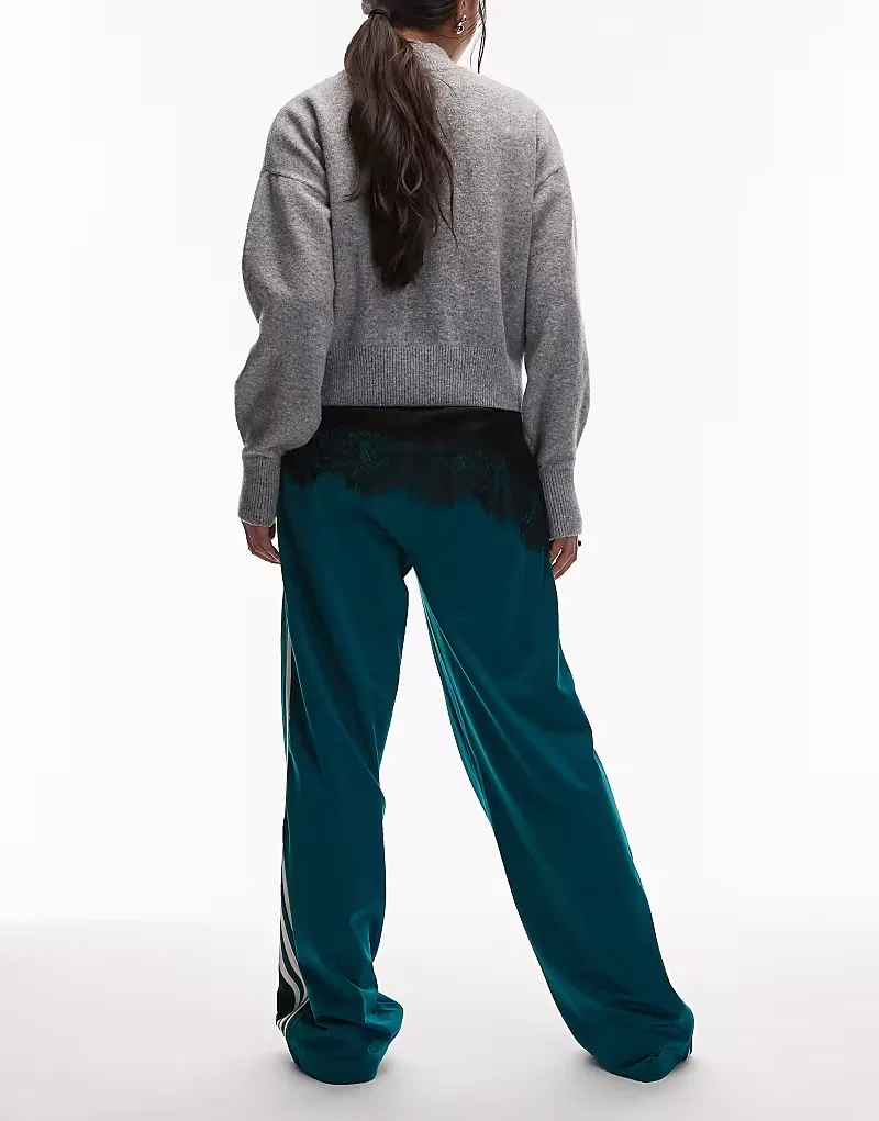 Свободные спортивные брюки Adidas Originals Firebird зелено-белого — фото 3