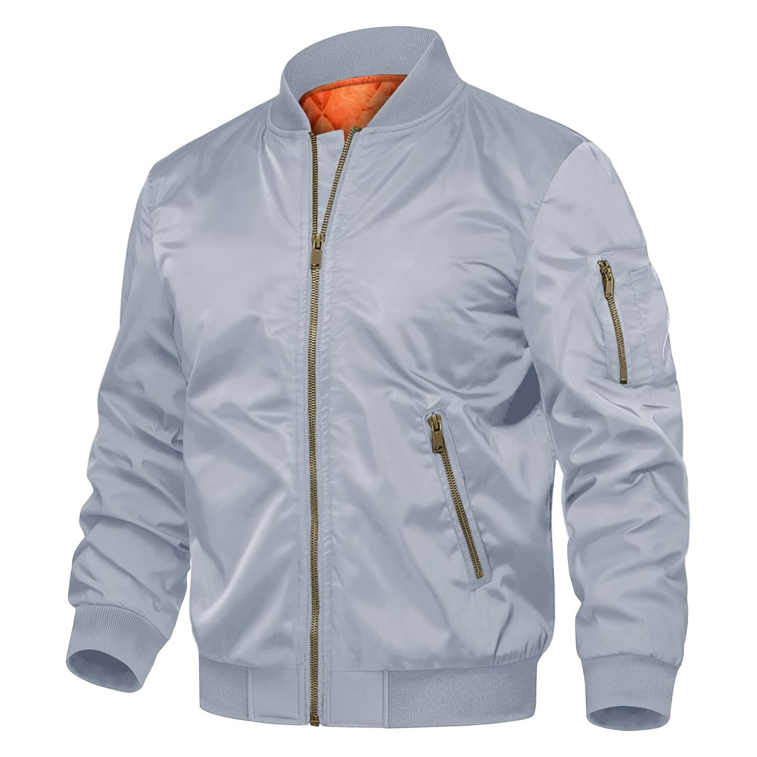 

Куртка-бомбер Tacvasen Full Zip Winter Warm Padded, светло-серый