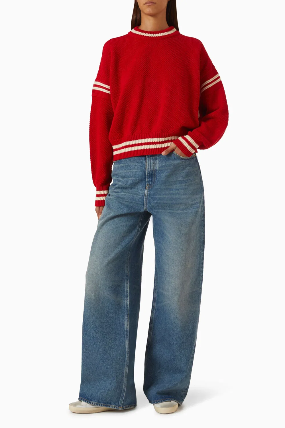 Свитер с круглым вырезом из хлопка Rachel Crewneck GOLDEN GOOSE — фото 3