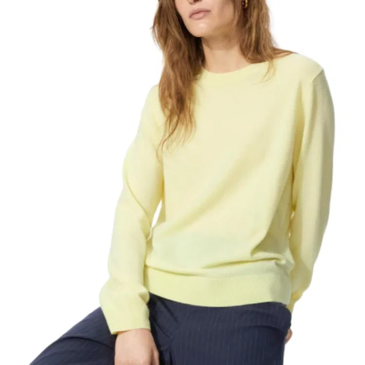 Женский кашемировый свитер с круглым вырезом Yellow UNIQLO, Yellow — фото 4