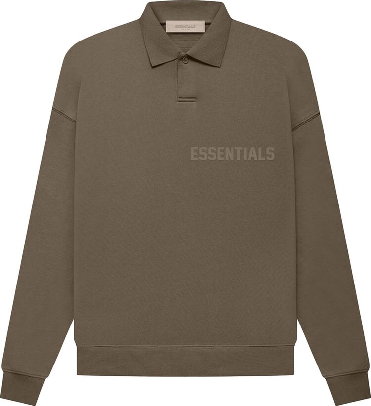 

Лонгслив Fear of God Essentials Long-Sleeve Polo 'Wood', коричневый