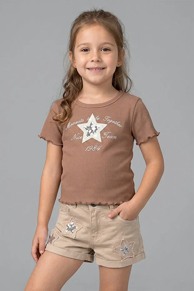 Детские шорты для девочек с высокой талией Dmb Boys & Girls, Beige