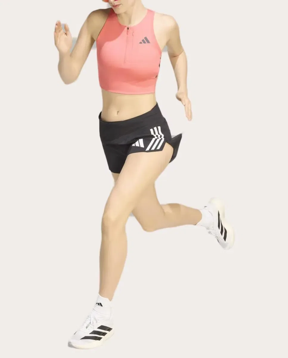 Женская футболка из полиэстера с эластаном Adizero Train For Races adidas, Pink — фото 3