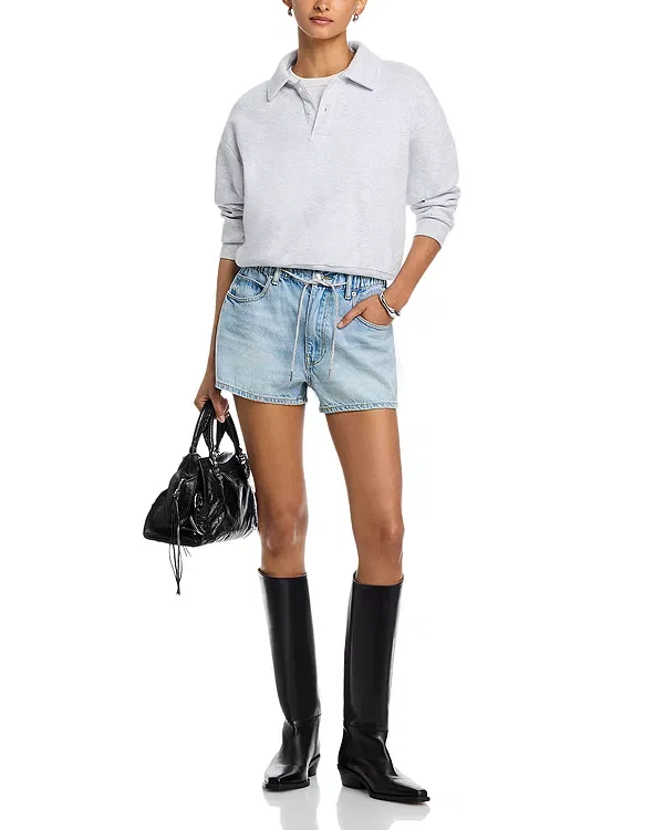 Женские шорты с завышенной талией Alexander Wang, Tinted Medium Indigo — фото 2